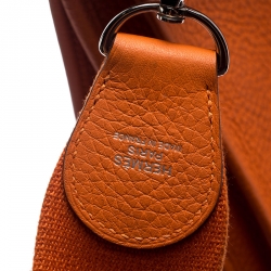 Pre Owned Hermes Orange Clemence Leather Evelyne III GM Bag