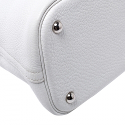 Pre Owned Hermes White Togo Leather Palladium Hardware Bolide 35 Bag