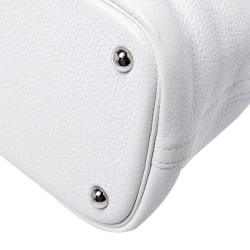 Pre Owned Hermes White Togo Leather Palladium Hardware Bolide 35 Bag
