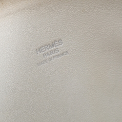 Pre Owned Hermes White Togo Leather Palladium Hardware Bolide 35 Bag