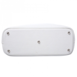 Pre Owned Hermes White Togo Leather Palladium Hardware Bolide 35 Bag