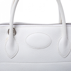 Pre Owned Hermes White Togo Leather Palladium Hardware Bolide 35 Bag