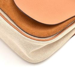 Pre Owned Hermes Vache Liegee/Beige Toile Canvas And Leather Colorado MM Bag