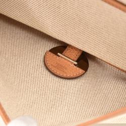 Pre Owned Hermes Vache Liegee/Beige Toile Canvas And Leather Colorado MM Bag