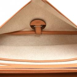 Pre Owned Hermes Vache Liegee/Beige Toile Canvas And Leather Colorado MM Bag