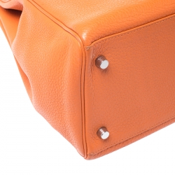 Pre Owned Hermes Bougainvillier Clemence Leather Palladium Hardware Kelly Retourne 40 Bag