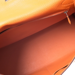 Pre Owned Hermes Bougainvillier Clemence Leather Palladium Hardware Kelly Retourne 40 Bag