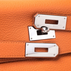 Pre Owned Hermes Bougainvillier Clemence Leather Palladium Hardware Kelly Retourne 40 Bag