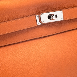 Pre Owned Hermes Bougainvillier Clemence Leather Palladium Hardware Kelly Retourne 40 Bag