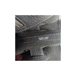 Pre Owned Hermes Dark Brown Canvas Leather MM Bag