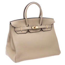 Hermes Trench Togo Leather Gold Hardware Birkin 35 Bag