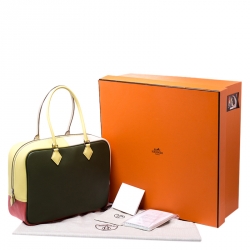مملوكة مسبقًا Hermes Multicolor Swift Leather Palladium Hardware Plume 32 Bag