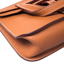 مملوكة مسبقًا حقيبة هيرمس هالزان صغيرة جلد سويفت بني