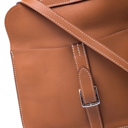 مملوكة مسبقًا حقيبة هيرمس هالزان صغيرة جلد سويفت بني