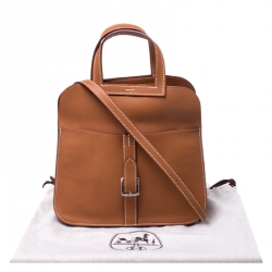 مملوكة مسبقًا حقيبة هيرمس هالزان صغيرة جلد سويفت بني