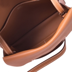 مملوكة مسبقًا حقيبة هيرمس هالزان صغيرة جلد سويفت بني