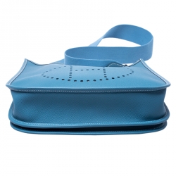 Pre Owned Hermes Blue Lagon Epsom Leather Evelyne III PM Bag