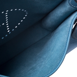 Pre Owned Hermes Blue Lagon Epsom Leather Evelyne III PM Bag