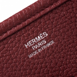 Hermes Rouge Garance Clemence Leather Evelyne III PM Bag