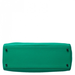 Pre Owned Hermes Bambou Clemence Leather Palladium Hardware Kelly Retourne 35 Bag 