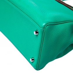 Pre Owned Hermes Bambou Clemence Leather Palladium Hardware Kelly Retourne 35 Bag 