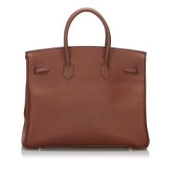 Hermes Terre Clemence Togo Leather Gold Hardware Birkin 35 Bag