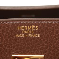 Hermes Terre Clemence Togo Leather Gold Hardware Birkin 35 Bag