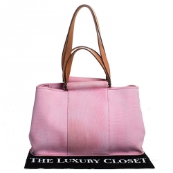 Pre Owned Hermes Rose Pink Canvas Cabag Elan Tote