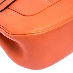 Pre Owned Hermes Orange Leather Palladium Hardware Berline Bag