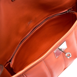 Pre Owned Hermes Orange Leather Palladium Hardware Berline Bag