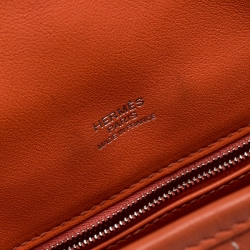Pre Owned Hermes Orange Leather Palladium Hardware Berline Bag