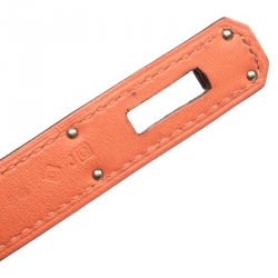 Pre Owned Hermes Orange Leather Palladium Hardware Berline Bag