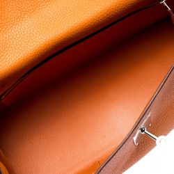 Hermes Bougainvillier Clemence Leather Palladium Hardware Shoulder Kelly 40 Bag