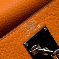 Hermes Bougainvillier Clemence Leather Palladium Hardware Shoulder Kelly 40 Bag