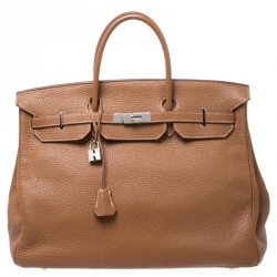 Hermes Gold Clemence Leather Palladium Hardware Birkin 40 Bag