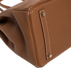 Hermes Gold Togo Leather Gold Hardware Birkin 35 Bag