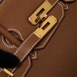 Hermes Gold Togo Leather Gold Hardware Birkin 35 Bag