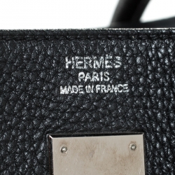 Hermes Black Togo Leather Silver Hardware Birkin 40 Bag