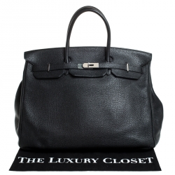 Hermes Black Togo Leather Silver Hardware Birkin 40 Bag