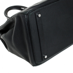 Hermes Black Togo Leather Silver Hardware Birkin 40 Bag