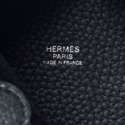 Pre Owned Hermes Black Clemence Leather Picotin Lock PM Bag