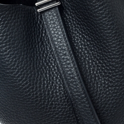 Pre Owned Hermes Black Clemence Leather Picotin Lock PM Bag