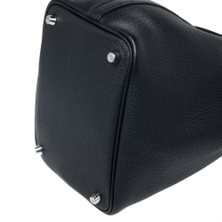 Pre Owned Hermes Black Clemence Leather Picotin Lock PM Bag
