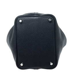 Pre Owned Hermes Black Clemence Leather Picotin Lock PM Bag