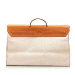 Pre Owned Hermes Beige Canvas Herbag GM Satchel