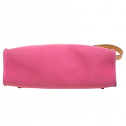 Hermes Rose Lipstick/Natural Canvas and Leather Herbag Zip 31 Bag
