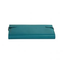 Pre Owned Hermes Blue Leather Classic Kelly Wallet 