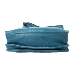 Hermes Blue Izmir Clemence Leather Evelyne III PM Bag