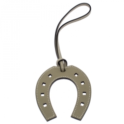 Pre Owned Hermes Moss Green Leather Horse Shoe Bag Charm