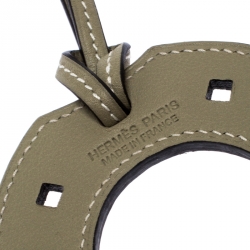 Pre Owned Hermes Moss Green Leather Horse Shoe Bag Charm